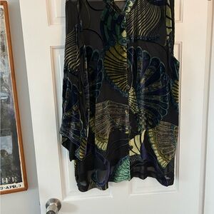 Citron Black and Green Patterned Blouse